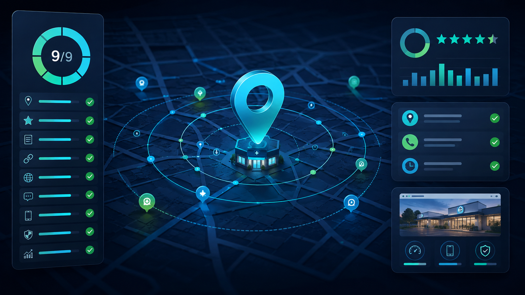 Google Maps visibility audit dashboard for clinics and local businesses